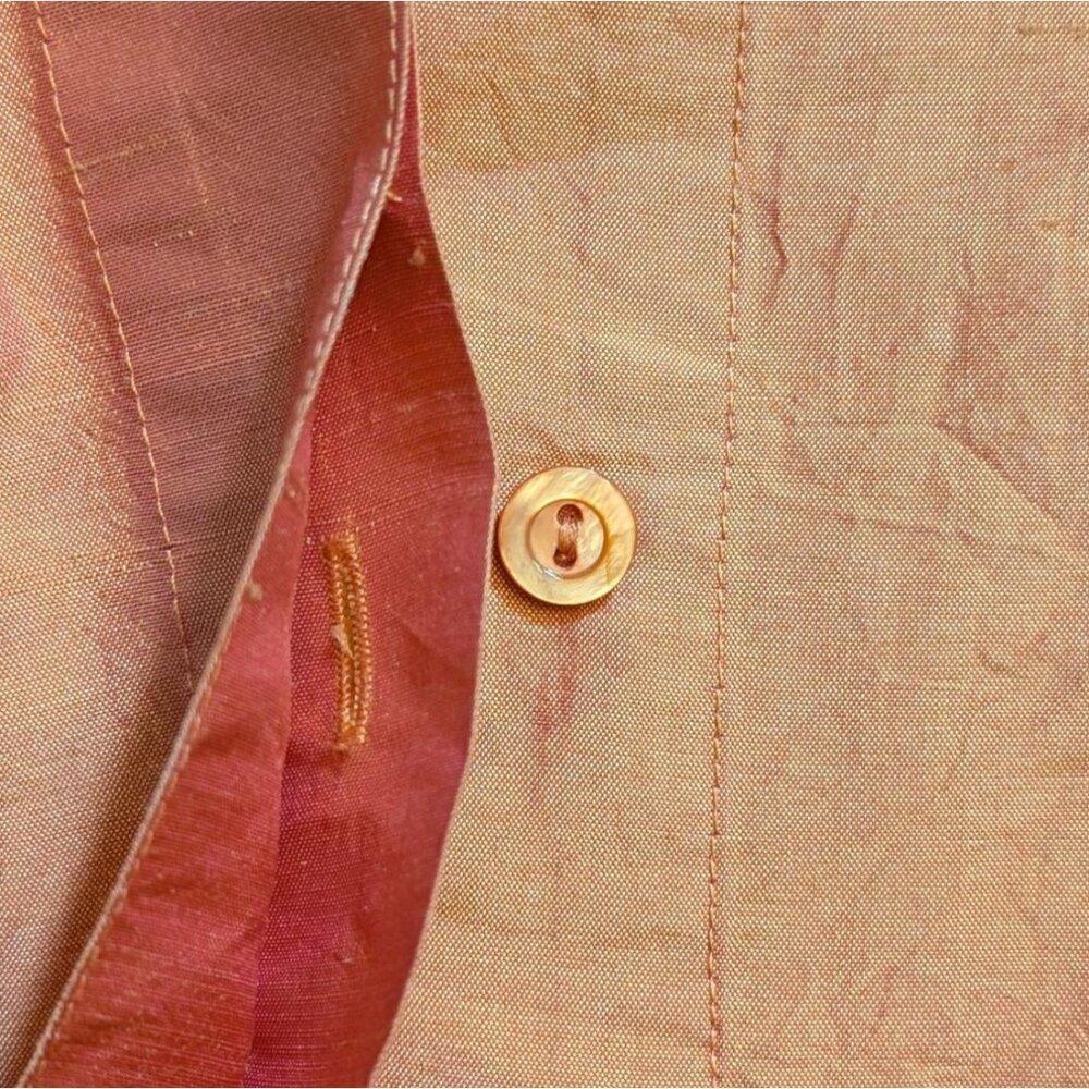 Chicos 100% Silk Top Oversized 3/4 Sleeve Button Up Chicos Size 2 US Size 12 - Picture 7 of 8